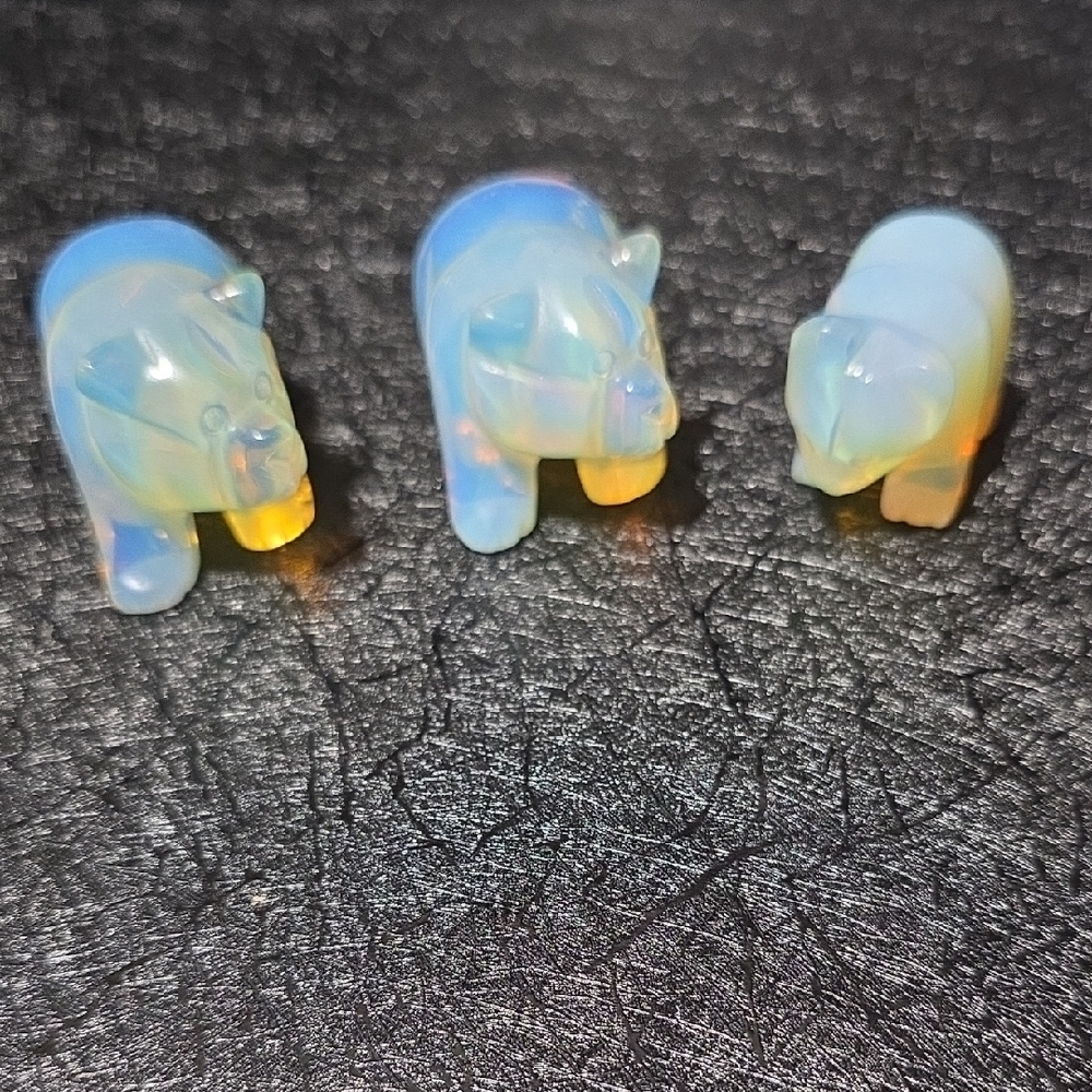 Opalescent Bear Figurines for Small Pets